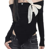 Women'S Long Sleeve Knit Sweater Black voguable