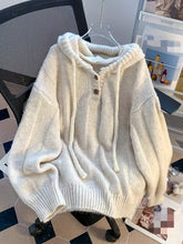 Cozy Knit Hooded Sweater with Drawstring - Casual Long Sleeve Pullover for Women, Perfect for Fall & Winter voguable