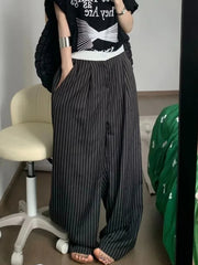 Grey Wide Leg Pants - Y2K-Inspired, Casual Loose Fit, Non-Stretch Polyester, Machine Washable for Women voguable