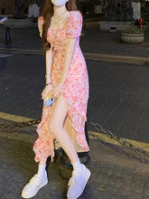 Elegant Floral Print Polyester Blend 1pc Fit and Flare Dress - Ruffle Hem, Scoop Neck, Woven Fabric - for Spring/Summer Women voguable