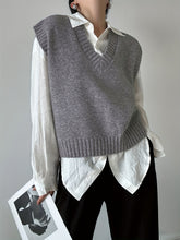 Preppy V Neck Solid Color Sleeveless Sweater Vest - Women's Clothing For Fall & Winter voguable