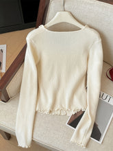 Women'S V-Neck Long Sleeve Sweater, Solid Color Polyester Knit Cardigan with Elegant Ear Flap Detail, Fall/Winter Warm Knitwear, 150g/m² Fabric Weight voguable