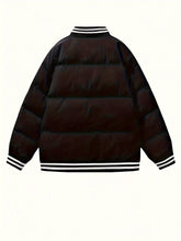 Thick Contrast Color Plus Size Men's Puffer Baseball Jacket - Raglan Jacket for Fall Winter - Men's Clothing gotmes-shop