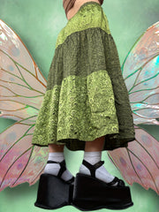 Patchwork Graphic Print Skirt, Elegant & Vacation Drawstring Midi Skirt For Spring & Summer, Women's Clothing voguable