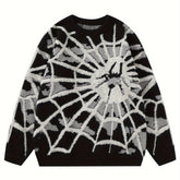 Cozy Spider Web Knit Sweater - Casual Loose Fit Pullover for Men, Perfect for Fall & Winter voguable