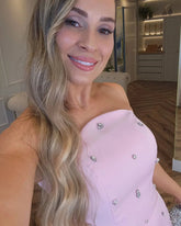 Pink Strapless Party Gown 2025 Sexy Crystal Beaded Mermaid Women Guest Dress Formal Prom Dress Evening Dress Customized voguable