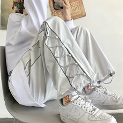 Voguable Reflect Streetwear Men's Pants Oversize Wide Pants Harajuku Sweatpants Fashion Joggers Skateboard Pants Techwear voguable