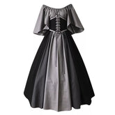 Palace Medieval Costume Women Christmas Dress Vintage Victoria Lace Up Vintage Carnival Party Long Robe Cosplay Fancy Clothing voguable
