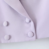 Voguable Vintage Sexy Double-breasted Button Short Women Blazer High Waist Irregular Shorts Short Pants Long Sleeve Suits 2 Pieces Set voguable