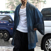 INCERUN Long Sleeve Open Stitch Blouse Men Vintage Plaid Cardigan Shirts Spring Man Leisure Pockets Kimono Tops Streetwear S-5XL voguable