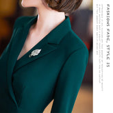 Spring Autumn Women Elegant Blazer Dress Long Sleeve V Neck Slim A Line Midi Dresses Office Ladies Work Formal Clothes Oversized voguable