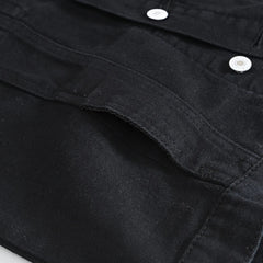 Voguable Men's Black Jean Vest Slim Fringe Denim Waistcoat Sleeveless Tank Top voguable