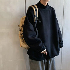 Voguable 4 Colors Fleece Hoodie Men Fashion Casual Stand-up Collar Sweatshirt Men Streetwear Loose Hip-hop Pullover Hoodies Me Hoody voguable