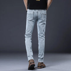 Skinny Denim Jeans Men Slim Fit Stretch Mens Jeans Pant Gray Blue New voguable