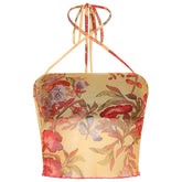 y2k Tops for Women Sheer Floral Print Slim Fit Spaghetti Strap Sleeveless Mesh Halter Vest 2000s Clothes Streetwear voguable