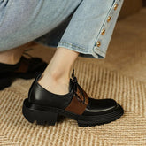 Lace-up Black Women Shoes New Genuine Leather Shoes Woman Heels Working Thick Botton Square Toe Women Shoes Shoes for Women voguable