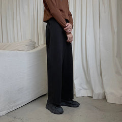 Winter Thick Woolen Pants Men's Warm Fashion Black Brown Casual Pants Men Korean Loose Straight-leg Pants Mens Trousers S-2XL voguable