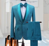 Voguable Homme Men Wedding Suit Shawl Lapel Tuxedo For Groom Marriage Suit Jacket Vest Pant Wedding Groom Prom Formal Tailored voguable