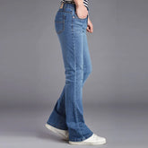 Mens Flare Jeans Man Vintage Trousers High Waist Flares Jeans For Men Bootcut Blue Jeans Hommes bell bottom jeans men voguable