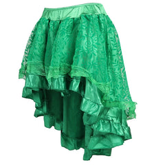 Voguable Skirts Womens Burlesque Corset Skirt High Waist Multilayer Lace Victorian Costumes Gothic Steampunk Skirt Matching Corset Black voguable