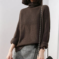 Winter Thick Warm Women Turtleneck Pullover Sweater Fashion Loose Long Sleeve Autumn Knitted Jumper Large Size Sweater Coat voguable
