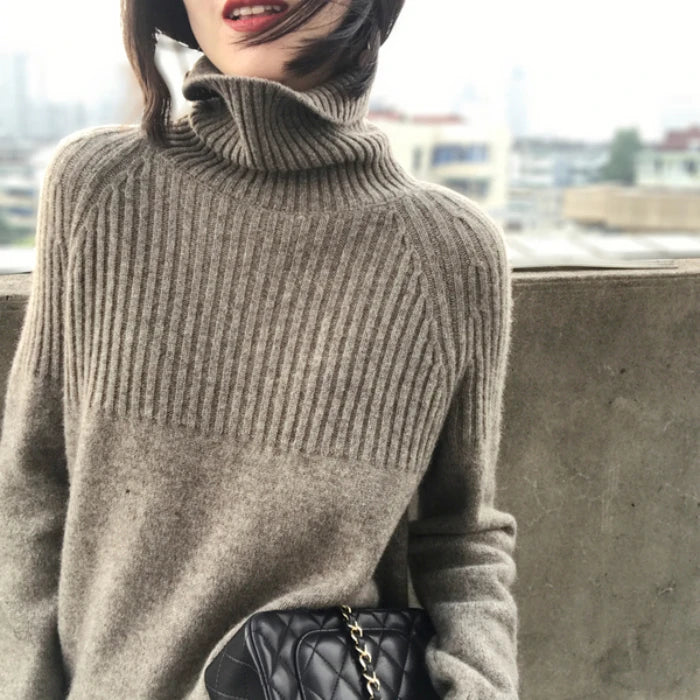Winter Thick Warm Women Turtleneck Pullover Sweater Fashion Loose Long Sleeve Autumn Knitted Jumper Large Size Sweater Coat voguable