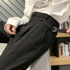 Khaki Black White Suit Pants Men's Fashion Business Society Mens Dress Pants Korean Casual Wide-leg Pants Men Straight Trousers voguable