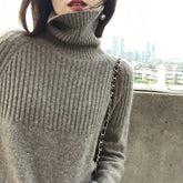 Winter Thick Warm Women Turtleneck Pullover Sweater Fashion Loose Long Sleeve Autumn Knitted Jumper Large Size Sweater Coat voguable