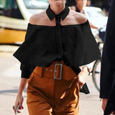 Celmia Women Off Shoulder White Tops Tunics Sexy Halter Shirt Autumn Fashion Blouse 3/4 Sleeve Casual Solid Elegant Blusas voguable