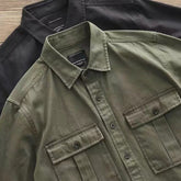 Voguable men’s fashion Shirt Men's New Ins Versatile Casual Shirt Japanese Pure Cotton Loose American Retro Army Green Shirt Jacket voguable