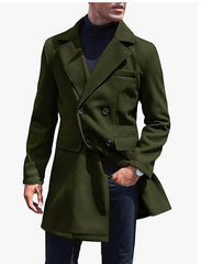 Voguable men’s fashion European Version New plus Size Woolen Overcoat Men's Casual Jacket Mid-Length Double Breasted voguable