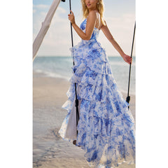 Voguable prom dresses Sexy Women's New Sexy Strap Printed Cake Skirt voguable