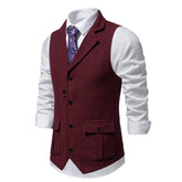 Voguable men’s fashion Men's Men's Herringbone Tweed Suit Vest Retro Lapel Vest Men's Vest voguable
