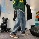 Voguable 90s fashion men Jeans Men's Spring and Summer Ins Hong Kong Style Retro Drop-down Wide-Leg Pants Versatile Loose Straight Dad Pants voguable