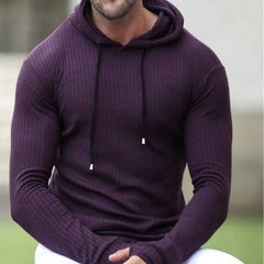 Voguable mens clothing styles Men's Muscle Fitness Spring and Autumn Slim Training Clothes Knitted Long-Sleeved Hoodie Pullover Jacket voguable