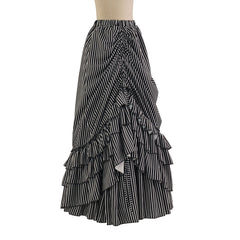 popular Halloween women's Gothic Victorian retro striped skirt Renaissance cosplay