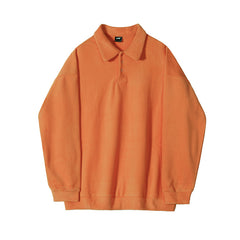 Voguable 90s fashion men BJ Autumn and Winter Thickened Lapel Sweater Men's Korean-Style Trendy Loose Long-Sleeved Polo Shirt Solid Color All-Matching Coat voguable