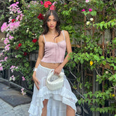 Voguable dream clothes Street Style Fashionable Texture Strap Women's Summer New Sexy Hot Girl Slim-Fit Navel Top voguable