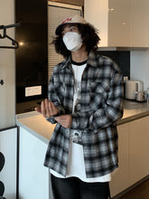 Voguable men fall outfits American Autumn and Winter New Brushed Thickened All-Match Long-Sleeved Shirt Men's Plaid Casual Retro Couple voguable