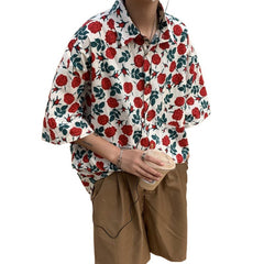 Voguable shirt 2024 Retro Shirt Men's Summer Wear Hong Kong Style Student Loose Niche Fun New Men's Shirt Outer Wear voguable