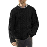 Voguable mens winter fashion Autumn and Winter New Sweater Men's Solid Color round Neck Long Sleeve Sweater plus Size Men's Clothing voguable