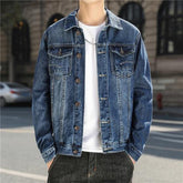 Voguable men’s fashion Denim Coat Men's New Korean Style Trendy Ruan Shuai Flying Jacket Men's Autumn plus Size Fat Men's Top voguable