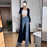 Voguable 2000s fashion French Royal Sister Style Knitted Split Dress Autumn and Winter New Women's New Year Battle Gown Dress voguable