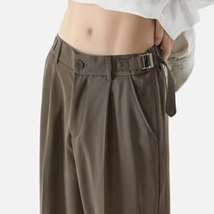 Voguable black men fashion urban Italian Style Naples Suit Pants Draping High-Grade Suit Pants Ruan Handsome Loose Straight Casual Pants voguable