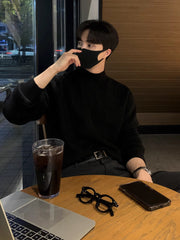 Voguable classy outfits men Men's Autumn and Winter Half Turtleneck Sweater Men's Korean-Style Trendy Solid Color Sweater Mid Collar Bottoming Shirt Warm Inner Wear voguable