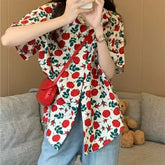 Voguable shirt 2024 Retro Shirt Men's Summer Wear Hong Kong Style Student Loose Niche Fun New Men's Shirt Outer Wear voguable