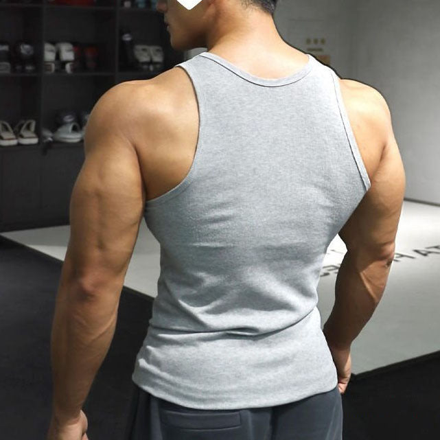 Voguable mens haircut Summer Men's Cotton Thread Vest Casual Sports Base Men's Sleeveless Fitness T-shirt Stretch Muscle Vest voguable