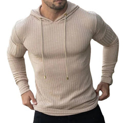 Voguable mens clothing styles Men's Muscle Fitness Spring and Autumn Slim Training Clothes Knitted Long-Sleeved Hoodie Pullover Jacket voguable