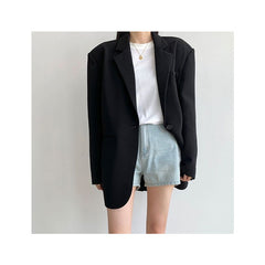 Voguable 2000s fashion Oversize Black Suit Jacket Women's High-Grade New Spring and Autumn Korean Style Casual Loose Profile Suit voguable