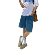 Voguable boy outfits Vintage Washed Jeans Men's Trendy All-Match Straight Loose Casual Shorts Manufacturer voguable